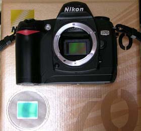 D70 camera body with its filter replaced