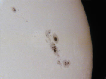 Close-up image of sunspot group