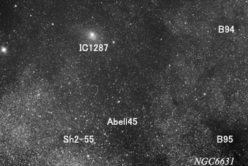 Abell45, IC1287付近の天体分布