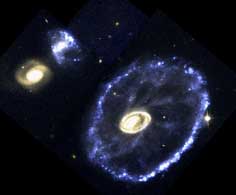 ハッブル宇宙望遠鏡が撮影した車輪銀河