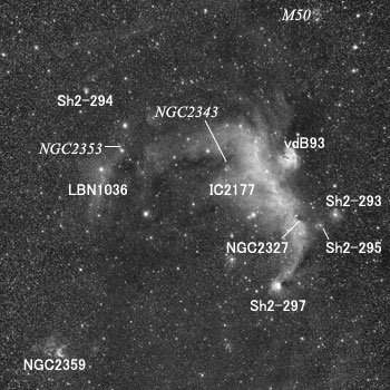 Deepsky objects around IC2177
