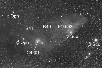 IC4592付近の天体分布