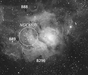 M8中心部の天体
