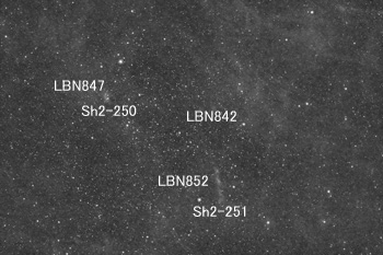 Objects around Sh2-250, Sh2-251