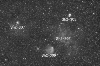 Sh2-306周辺の天体分布