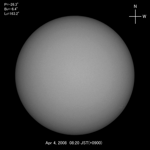 White-light image, Apr 4, 2008