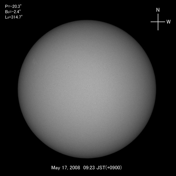 White-light image, May 17, 2008