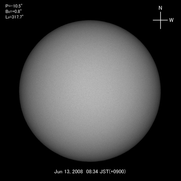 White-light image, Jun 13, 2008