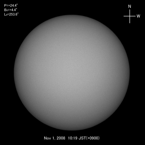 White light image, Nov 1, 2008