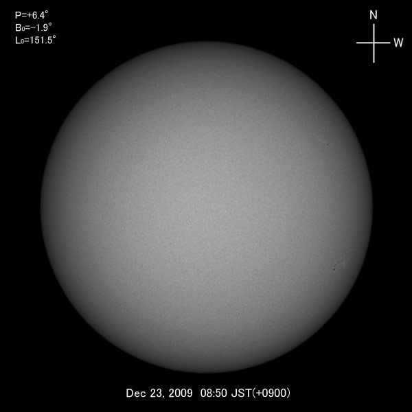 White-light image, Dec 23, 2009