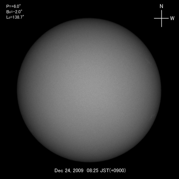 White-light image, Dec 24, 2009