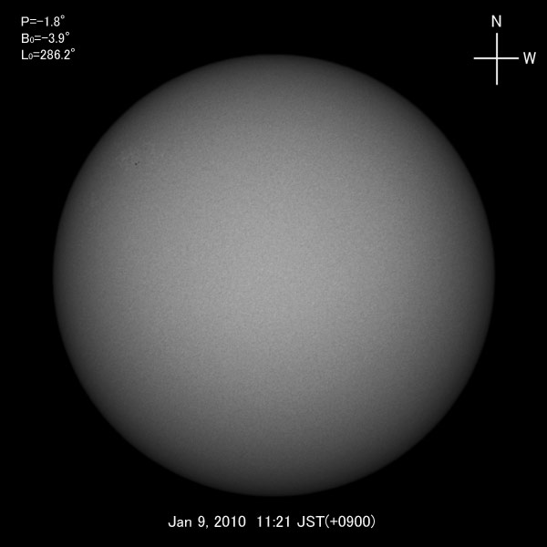 White-light image, Jan 9, 2010