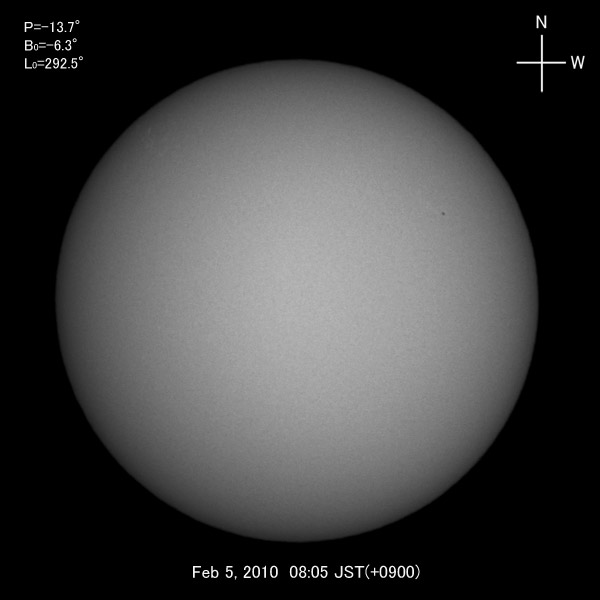 White-light image, Feb 5, 2009