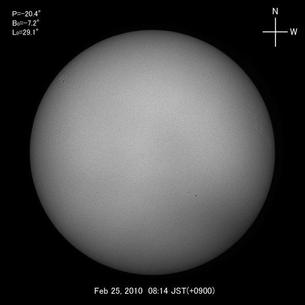 White-light image, Feb 25, 2010