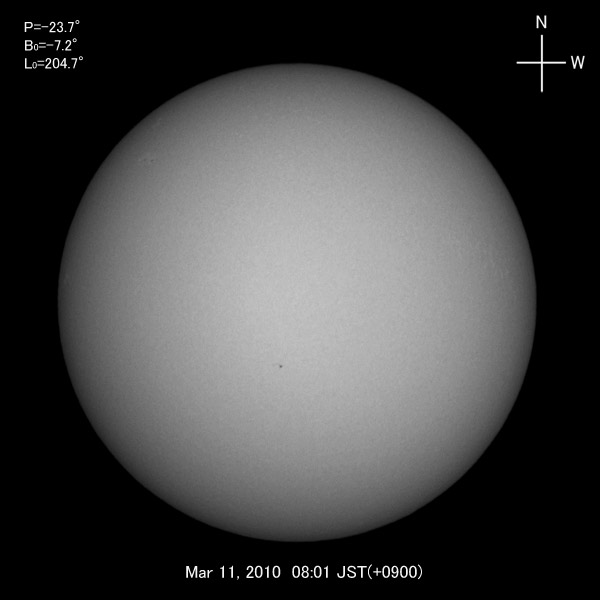 White-light image, Mar 11, 2010
