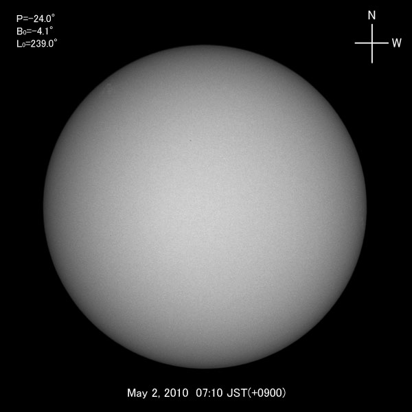 White-light image, May 2, 2010