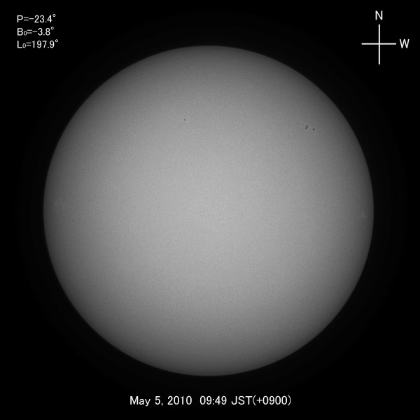 White-light image, May 5, 2009