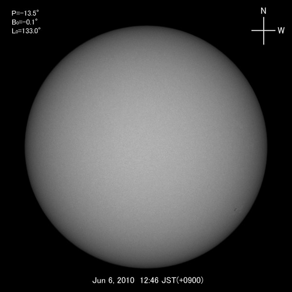 White-light image, Jun 6, 2010