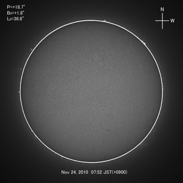 H-alpha image, Nov 24, 2010
