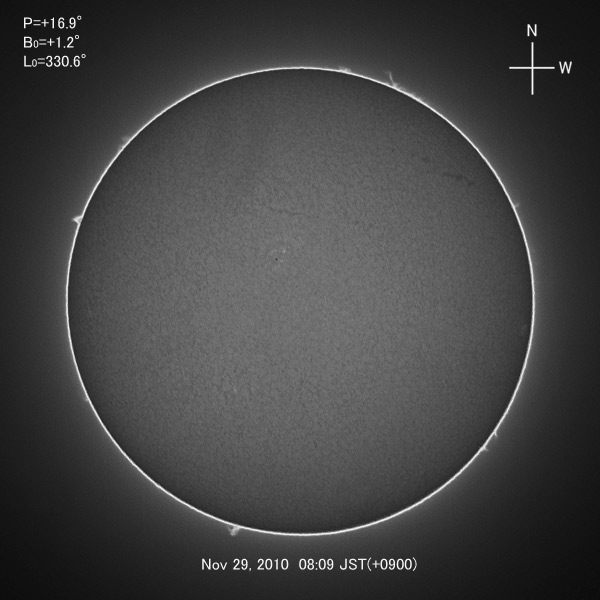 H-alpha image, Nov 29, 2009