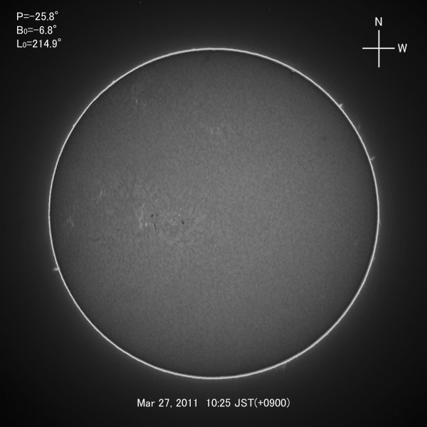 H-alpha image, Mar 27, 2011