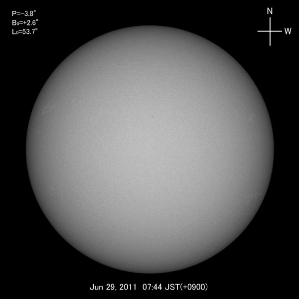 White-light image, Jun 29, 2011