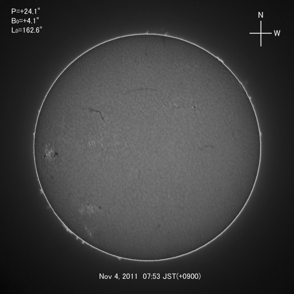 H-alpha image, Nov 4, 2011