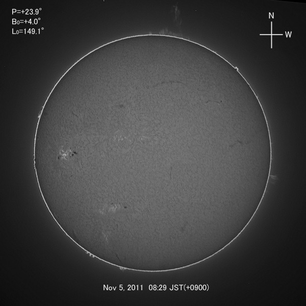 H-alpha image, Nov 5, 2011