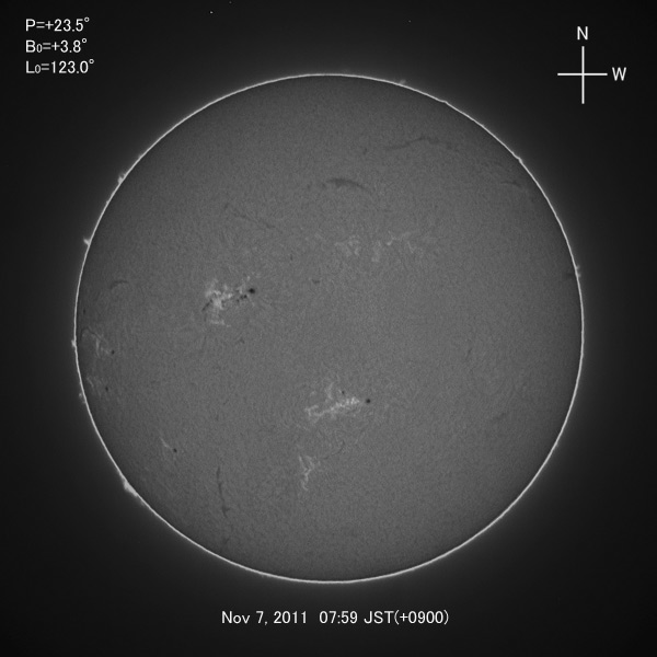 H-alpha image, Nov 7, 2011