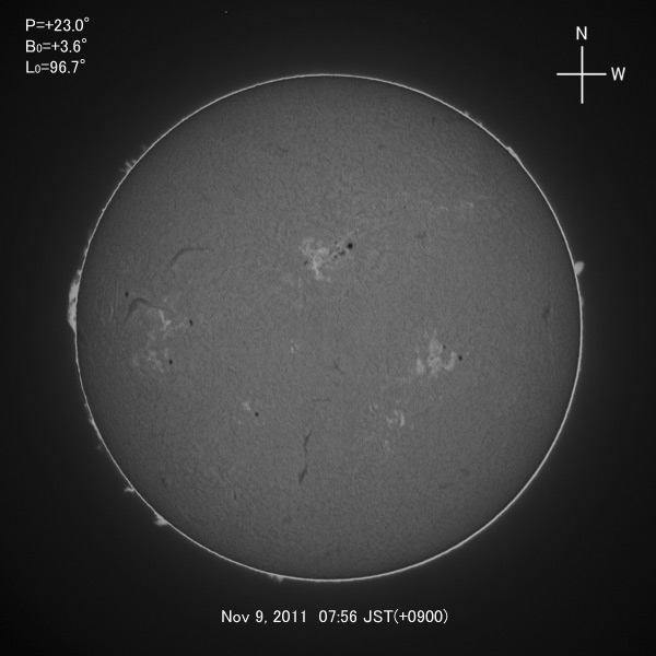 H-alpha image, Nov 9, 2011