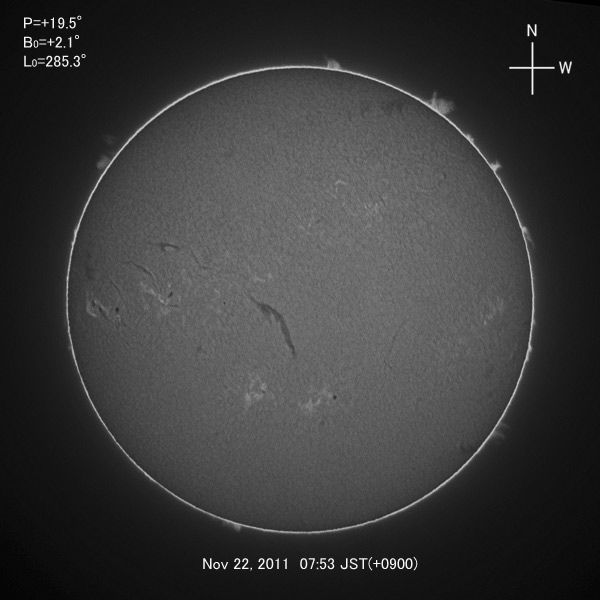H-alpha image, Nov 22, 2011