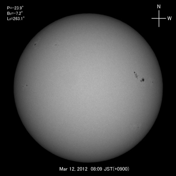 White-light image, Mar 12, 2012