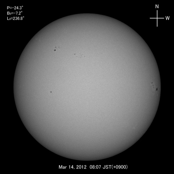 White-light image, Mar 14, 2012