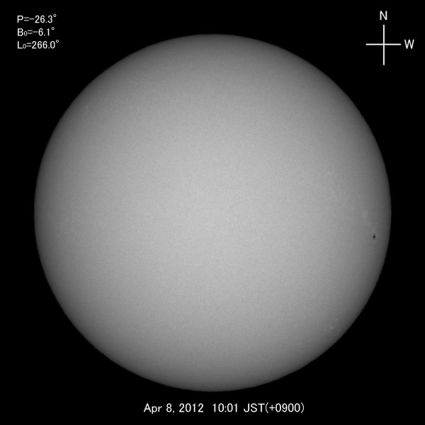 White-light image, Apr 8, 2012