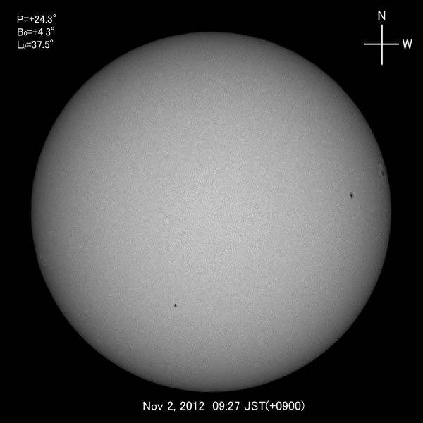 White-light image, Nov 2, 2012