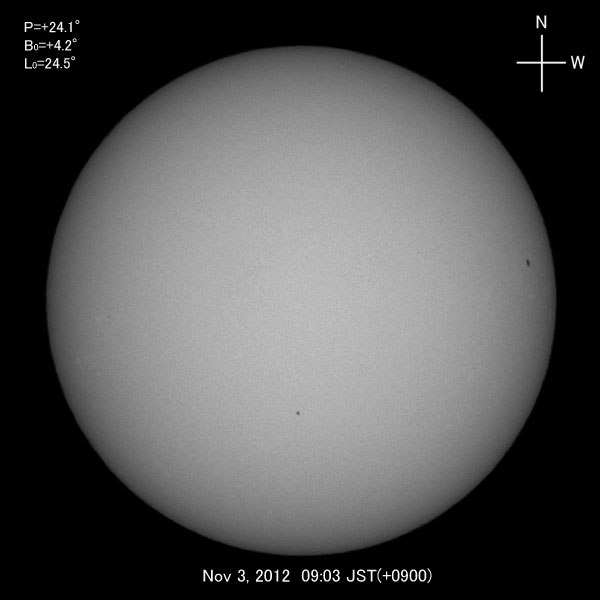 White-light image, Nov 3, 2012