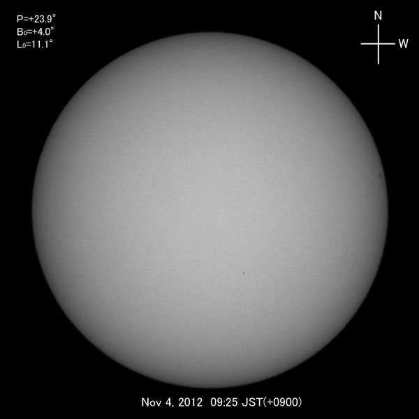 White-light image, Nov 4, 2012