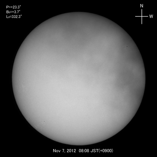 White-light image, Nov 7, 2012