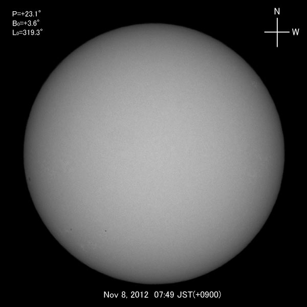 White-light image, Nov 8, 2012